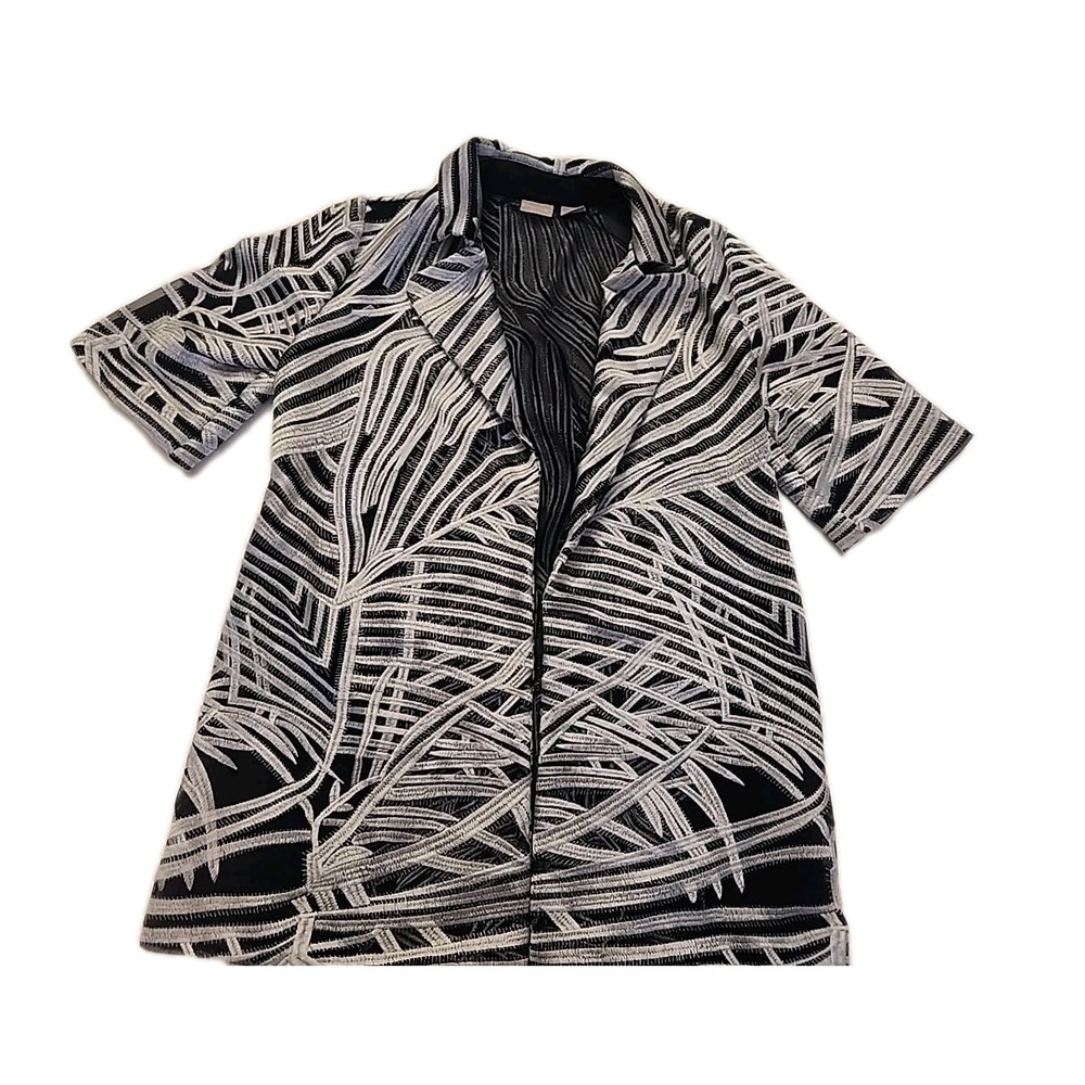 Chico's Women's Travelers Printed Strip Jacket  Chico's size 2  US:12/14